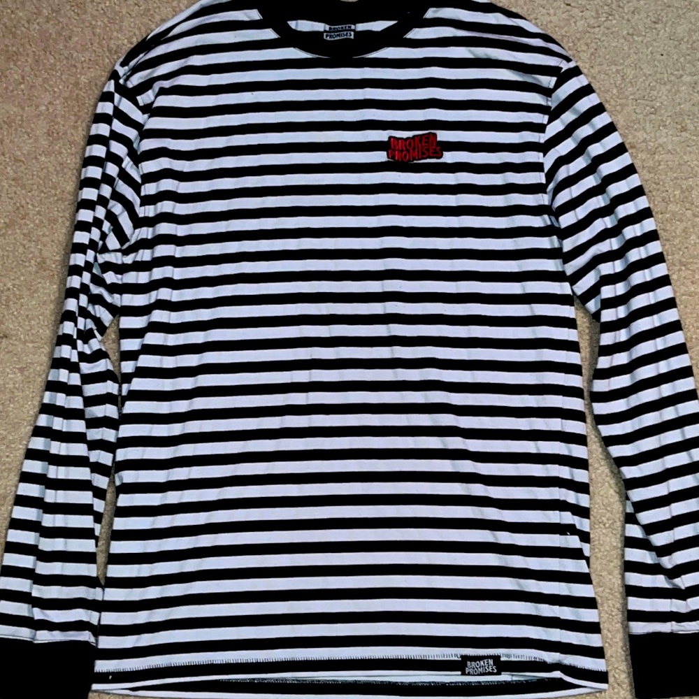 Black & White stripes Broken Promises Long Sleeve (medium)